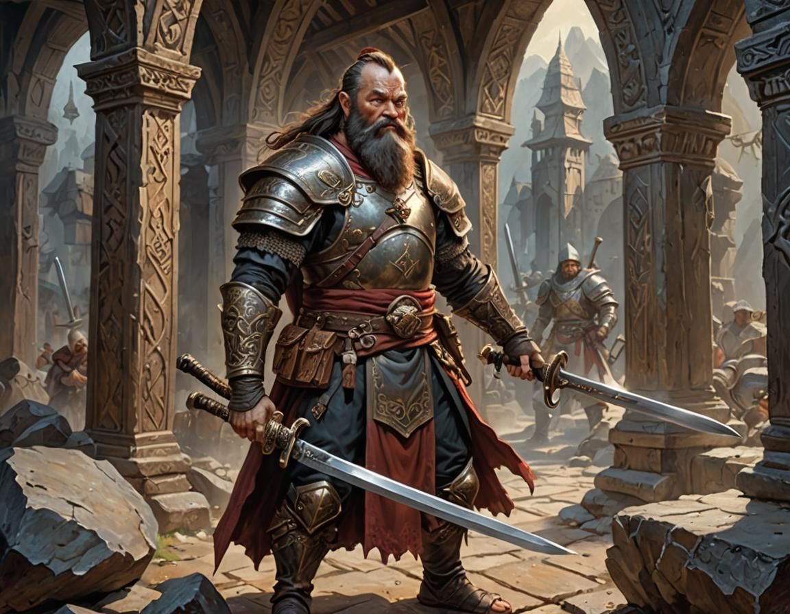 Dwarven Sword Monk - AI Generated Artwork - NightCafe Creator