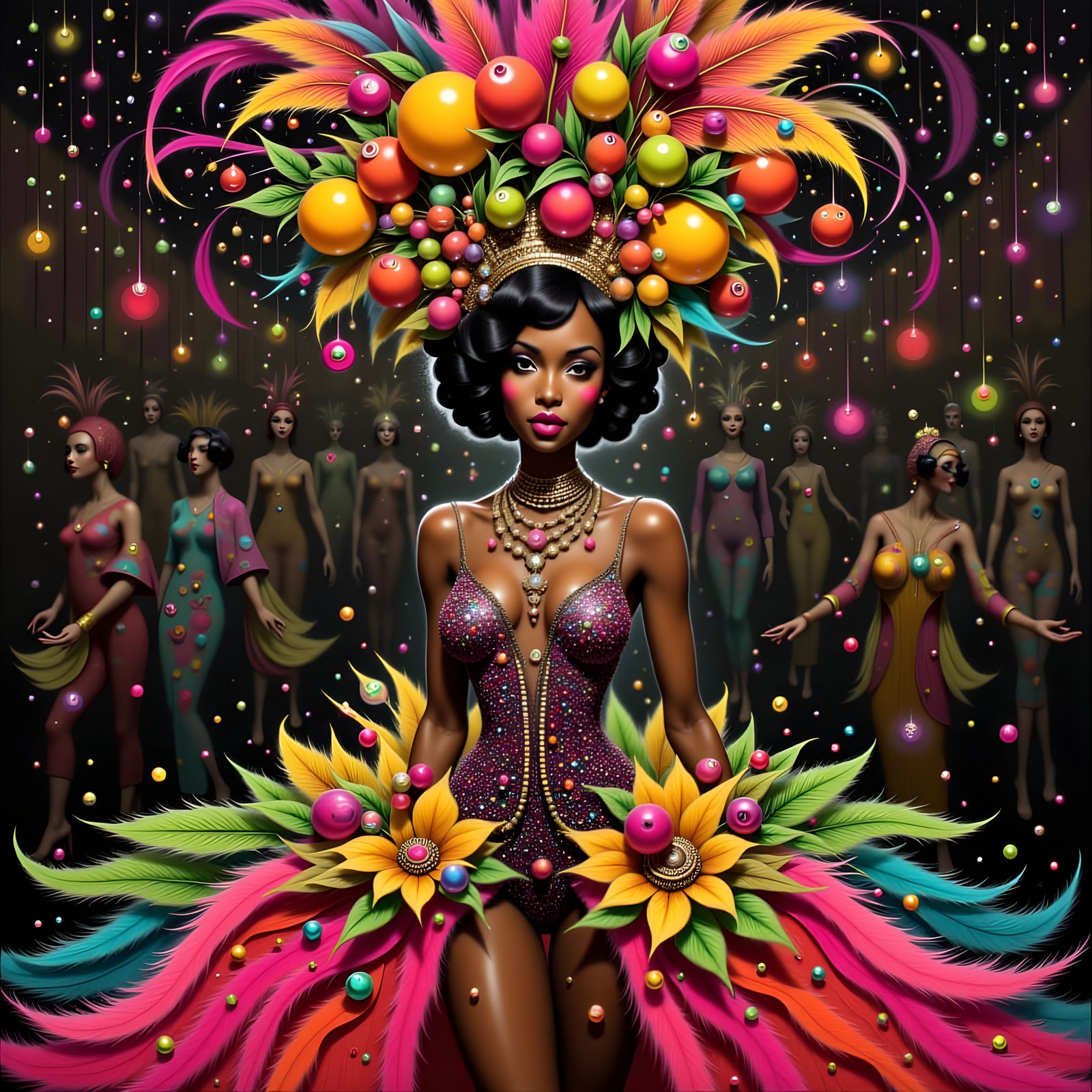 In the spotlight of the stage is Cabaret Dancing Josephine Baker, The Sequin & Fruit Wearing Ebony Beauty, ...  by @LilacVenom