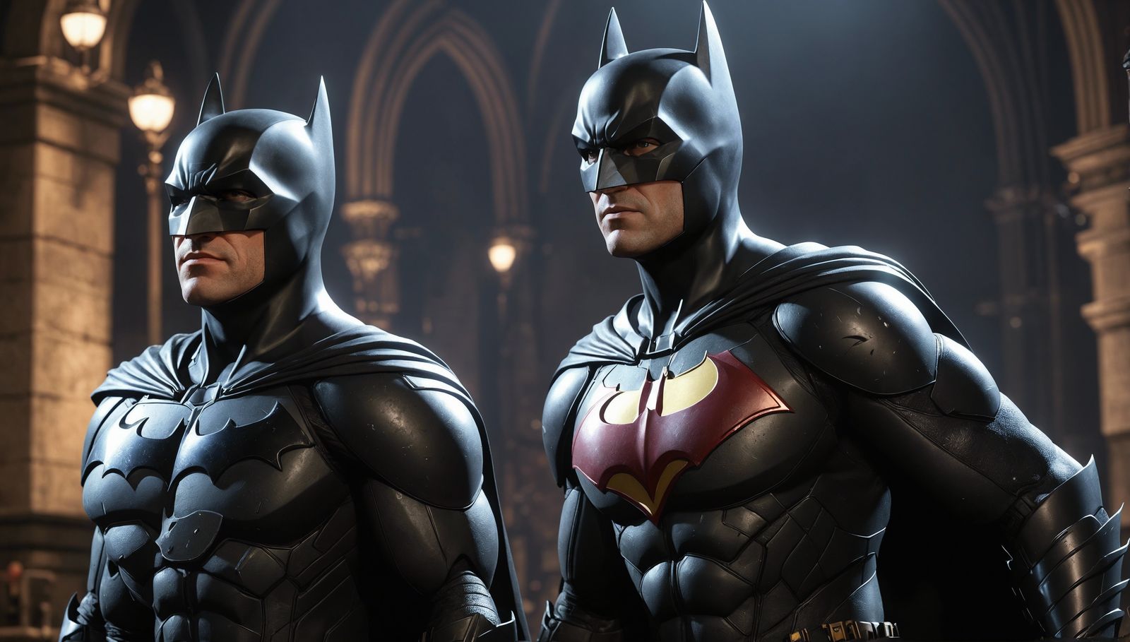 Batman and Robin, trending on Artstation Unreal Engine 3D sh...