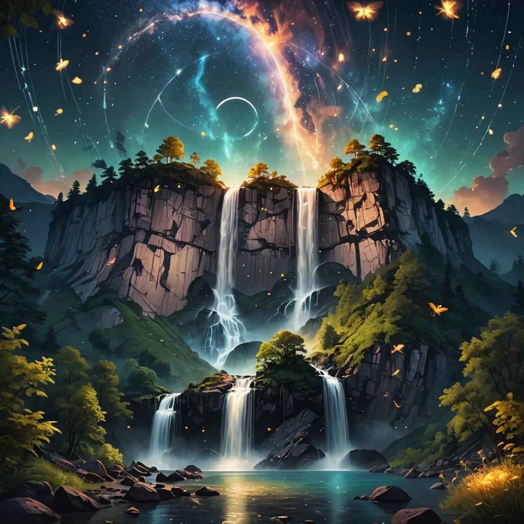 Waterfall   by @Midnight Shadow Dezinez