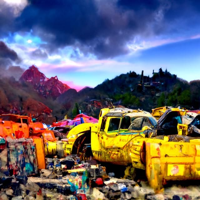 Colorful junkyard AI Generated Artwork NightCafe Creator