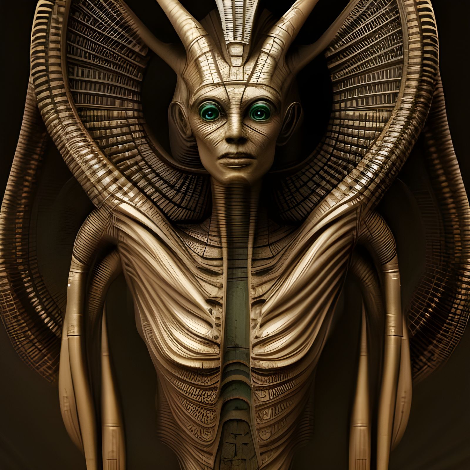 The Alien Pharaoh of Askhant - AI Generated Artwork - NightCafe Creator