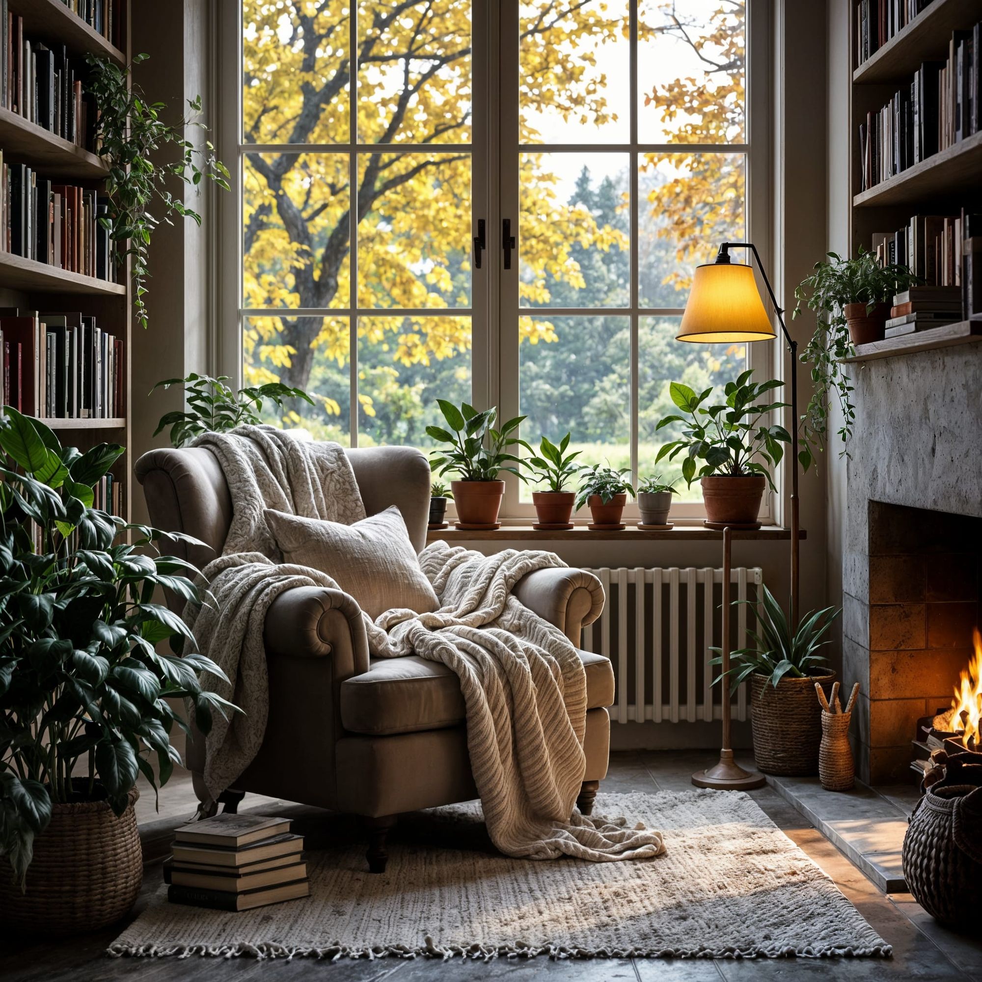 A warm and cozy reading nook
