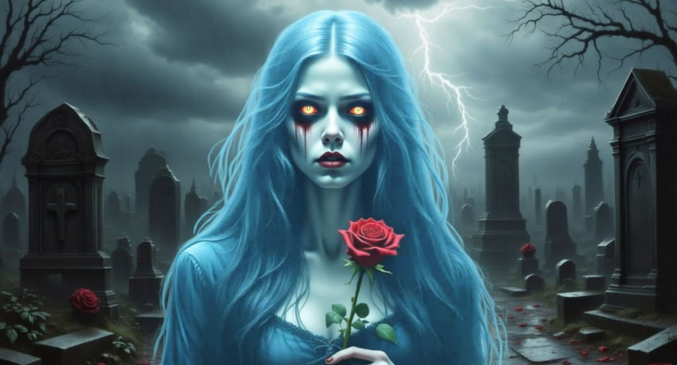 "A Haunted Heart's Offering" (MacabreFlux + Flux Kontext Edit + Clarity Upscale 10%)