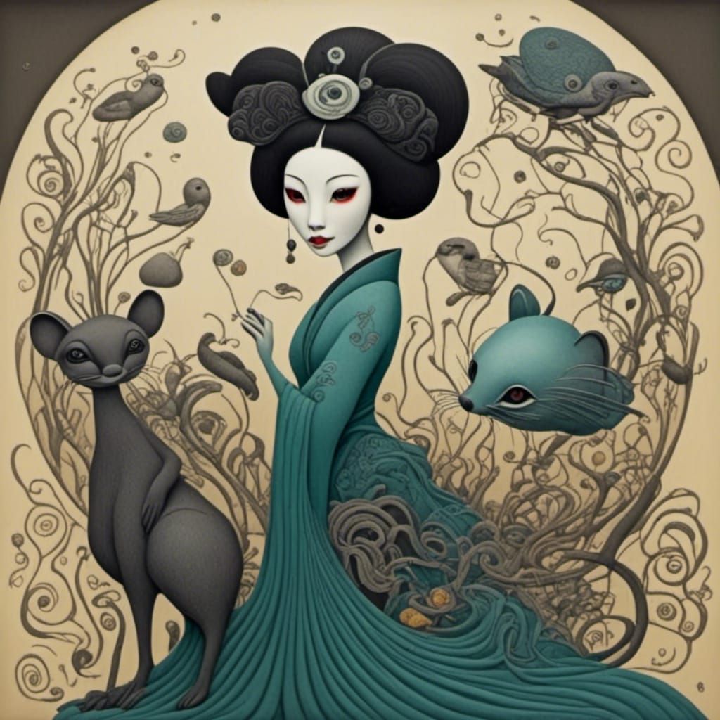 <lora:Greymatter Miasma:1.0> Beautiful geisha 