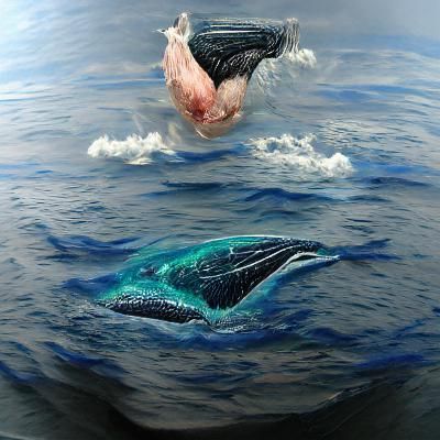 Humpback whale diving