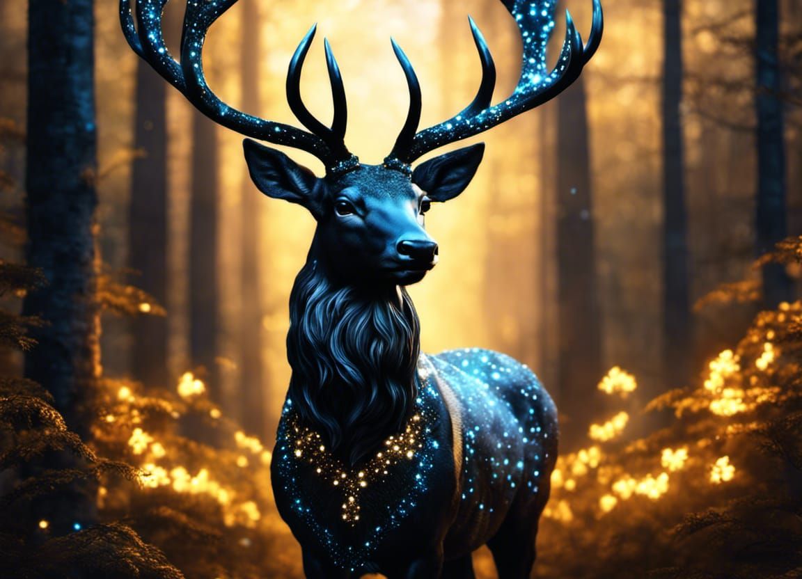 black stag - AI Generated Artwork - NightCafe Creator