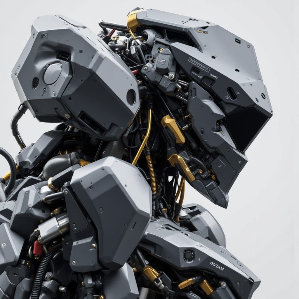 <lora:Boxy Mecha:1.0> Exquisite mecha closeup side view