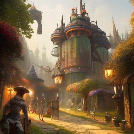 fantasy village by Stefan Morrell - AI Generated Artwork - NightCafe ...