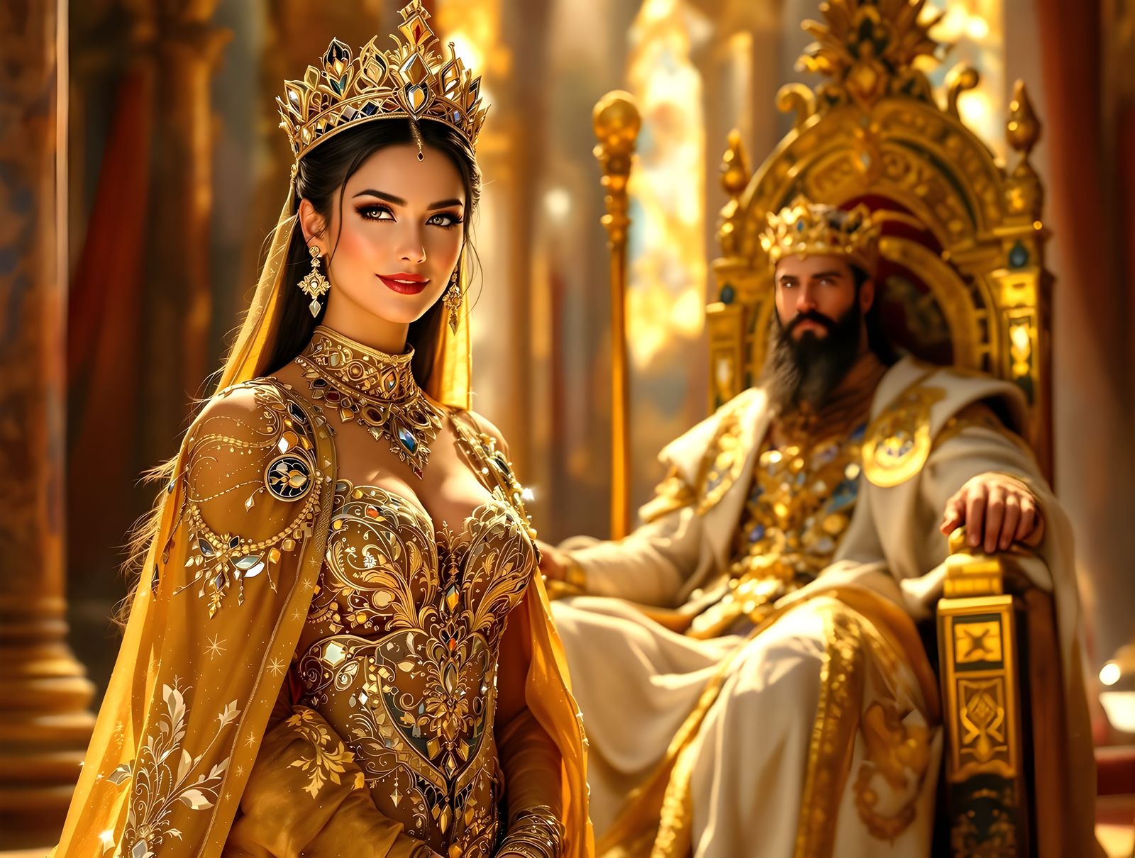 Courageous Queen Esther approaches King Xerxes  by @Gary Murakami