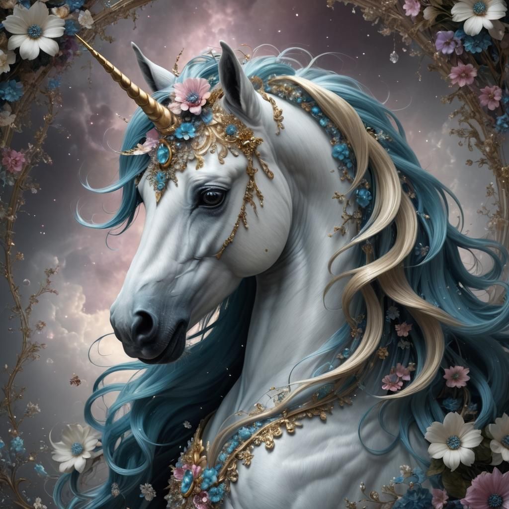 Teal Unicorn - AI Generated Artwork - NightCafe Creator