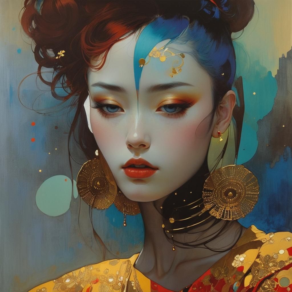 by Conrad Roset and Gustav Klimt and Yoshitaka Amano  by @5Foot3 Marie