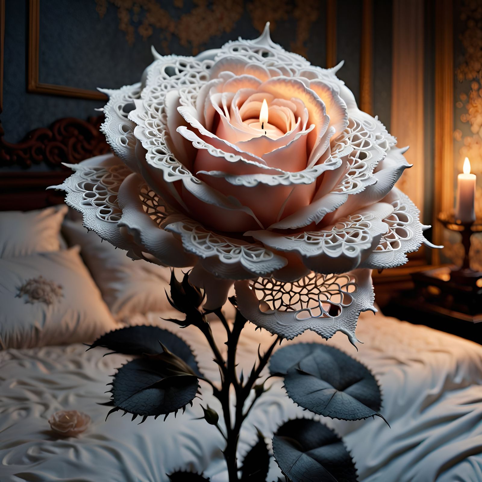 An artful lace rose  by @Stoop