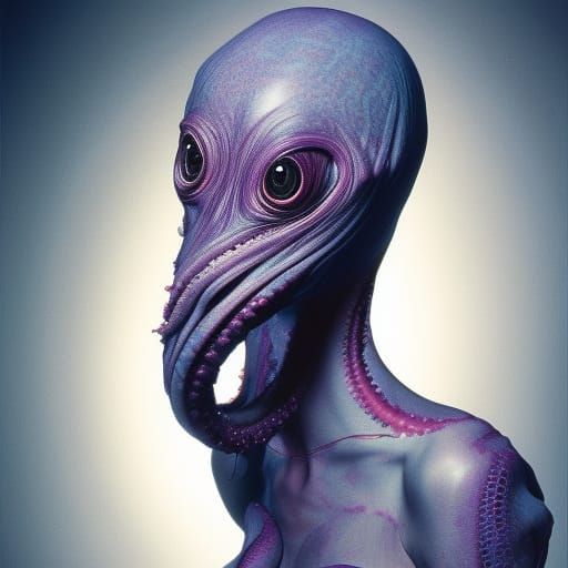 Purple shapeshifting alien - AI Generated Artwork - NightCafe Creator