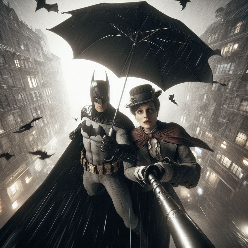 Batman and Mary Poppins Selfie