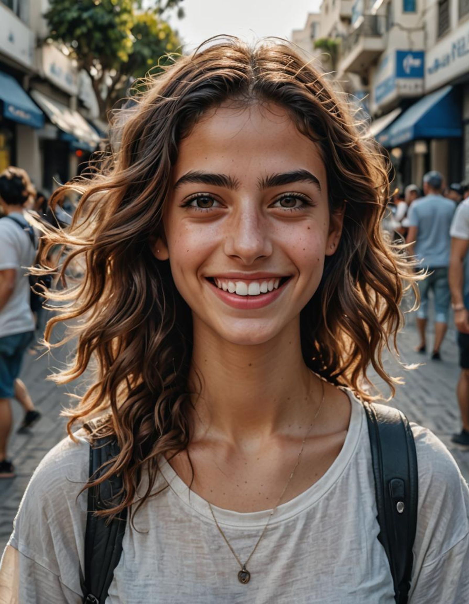 Beautiful and smiling Israeli young girl. Portrait. - AI Generated ...