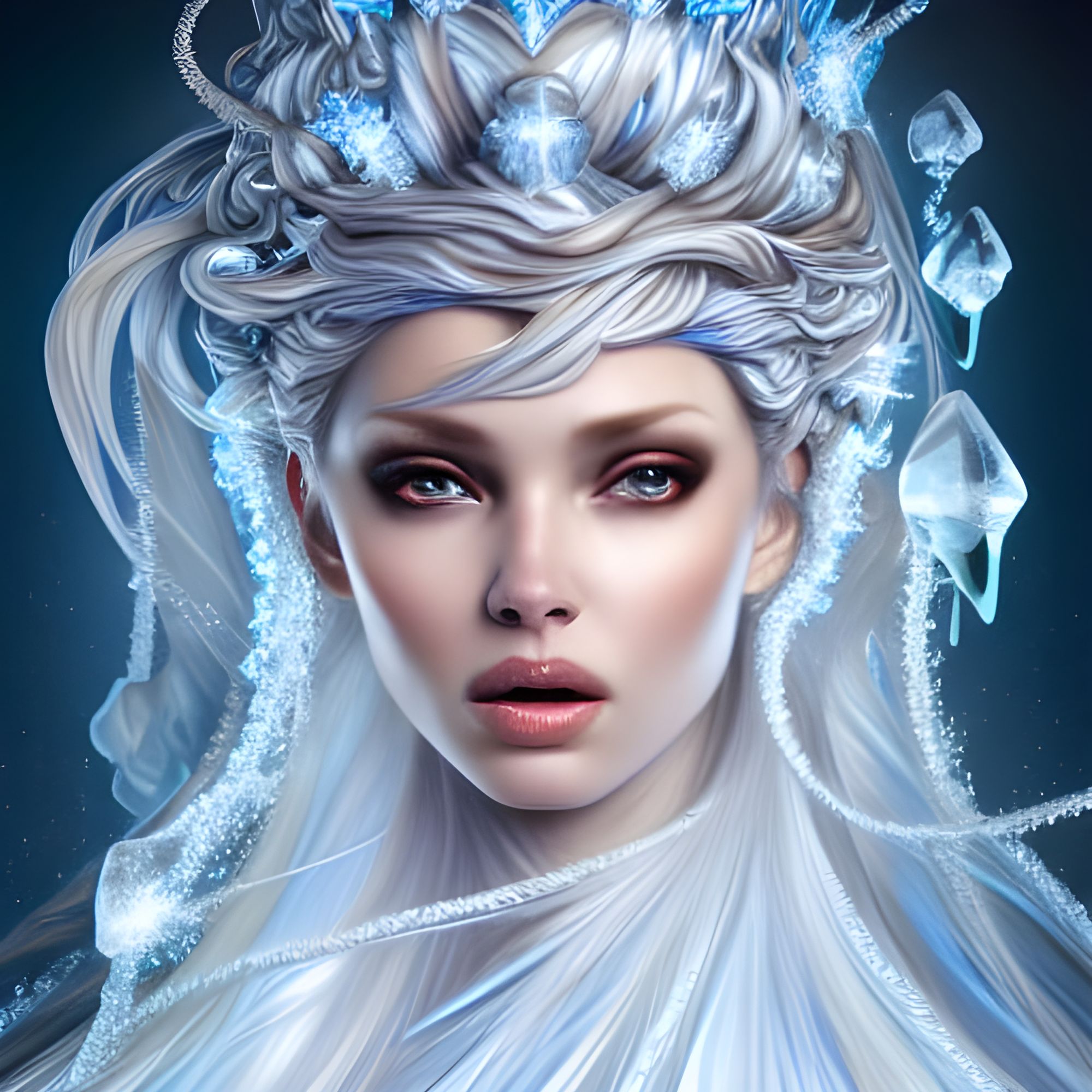 Ice Lady - AI Generated Artwork - NightCafe Creator