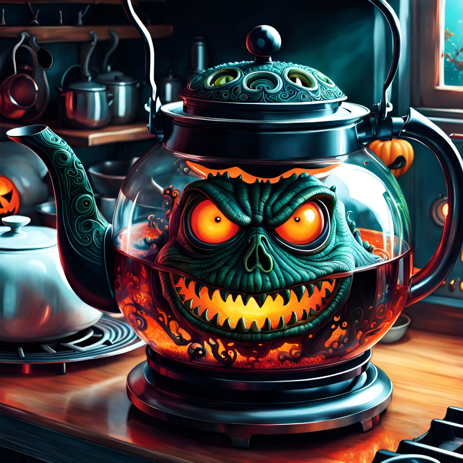 Halloween teapot!  by @Jannah
