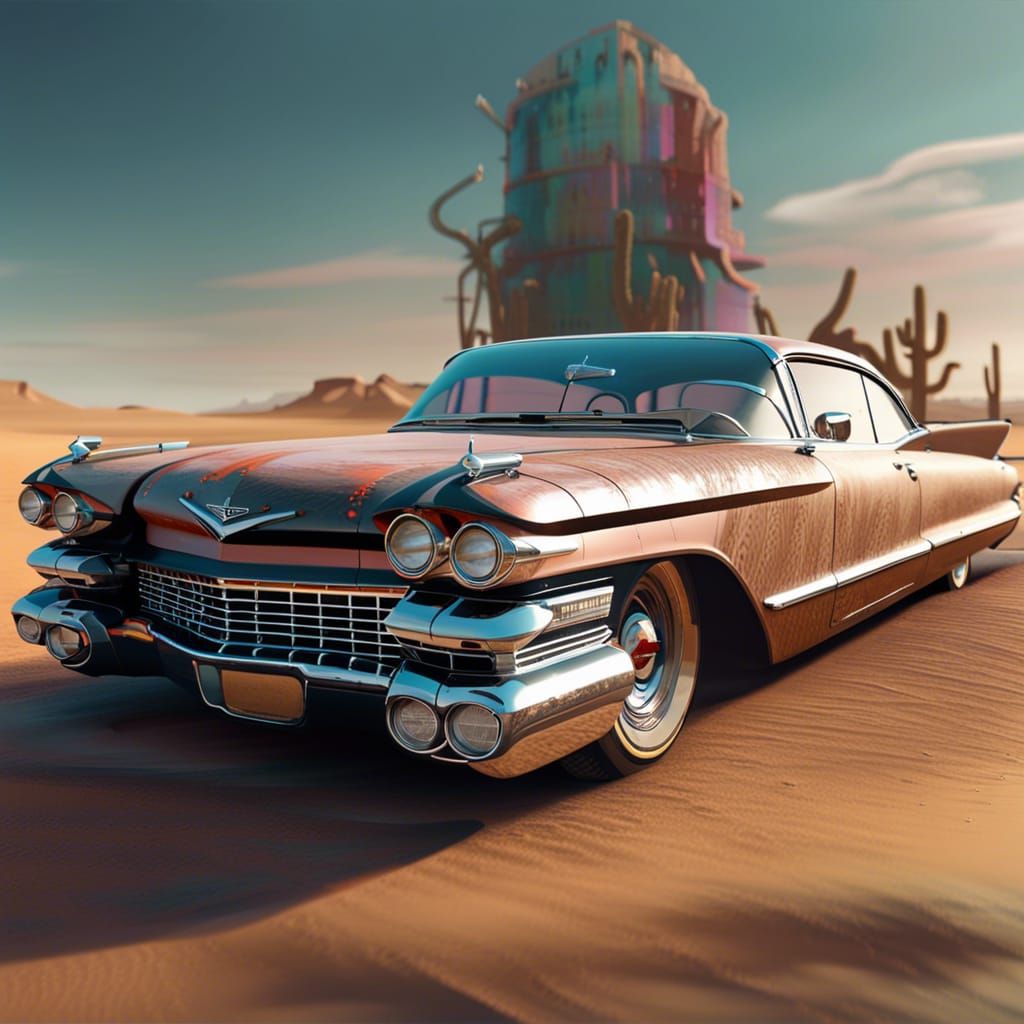 1959 Cadillac coupe de Ville in the style of a monad vehicle...