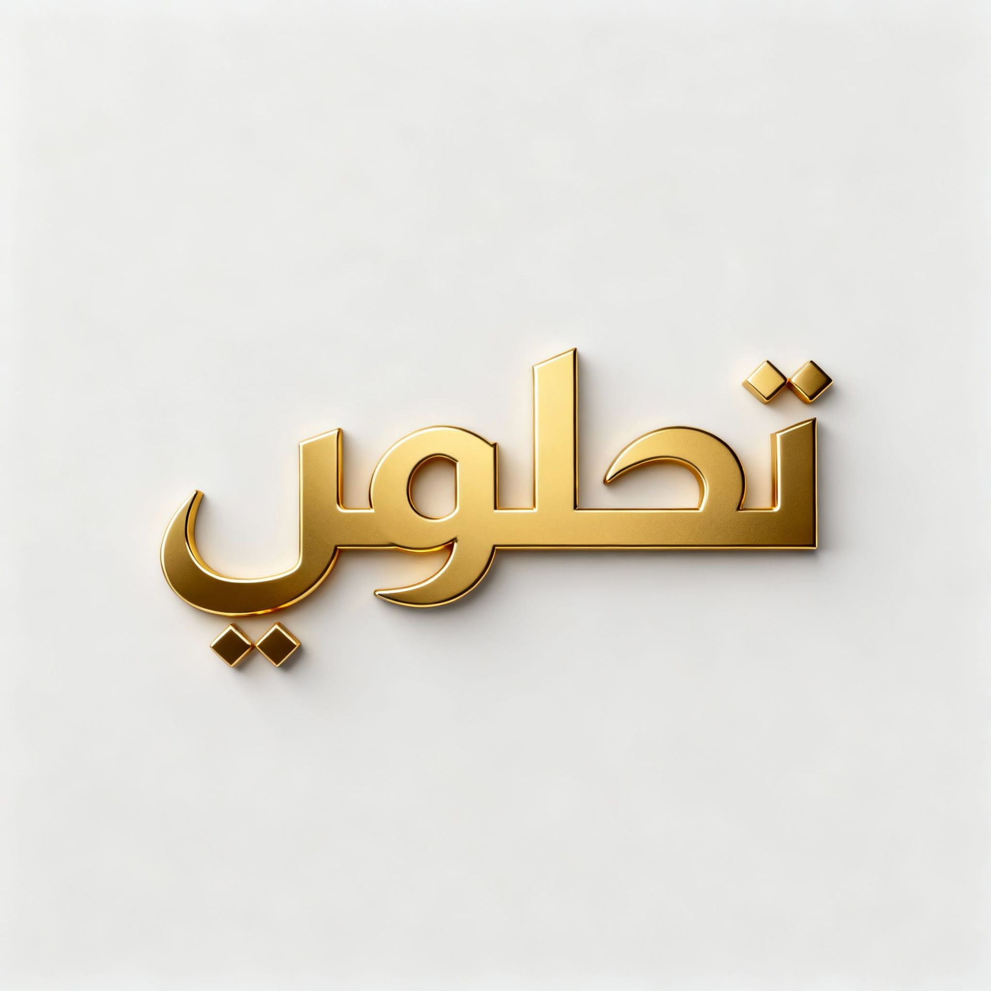 "The word 'رانوم' written in elegant golden color, high-resolution, clean and bold typography. Minimalist style, luxurious and premium look,...