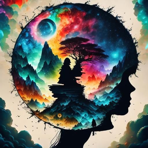 <lora:Flying heaven v2:1.0> A woman materializing out of col...