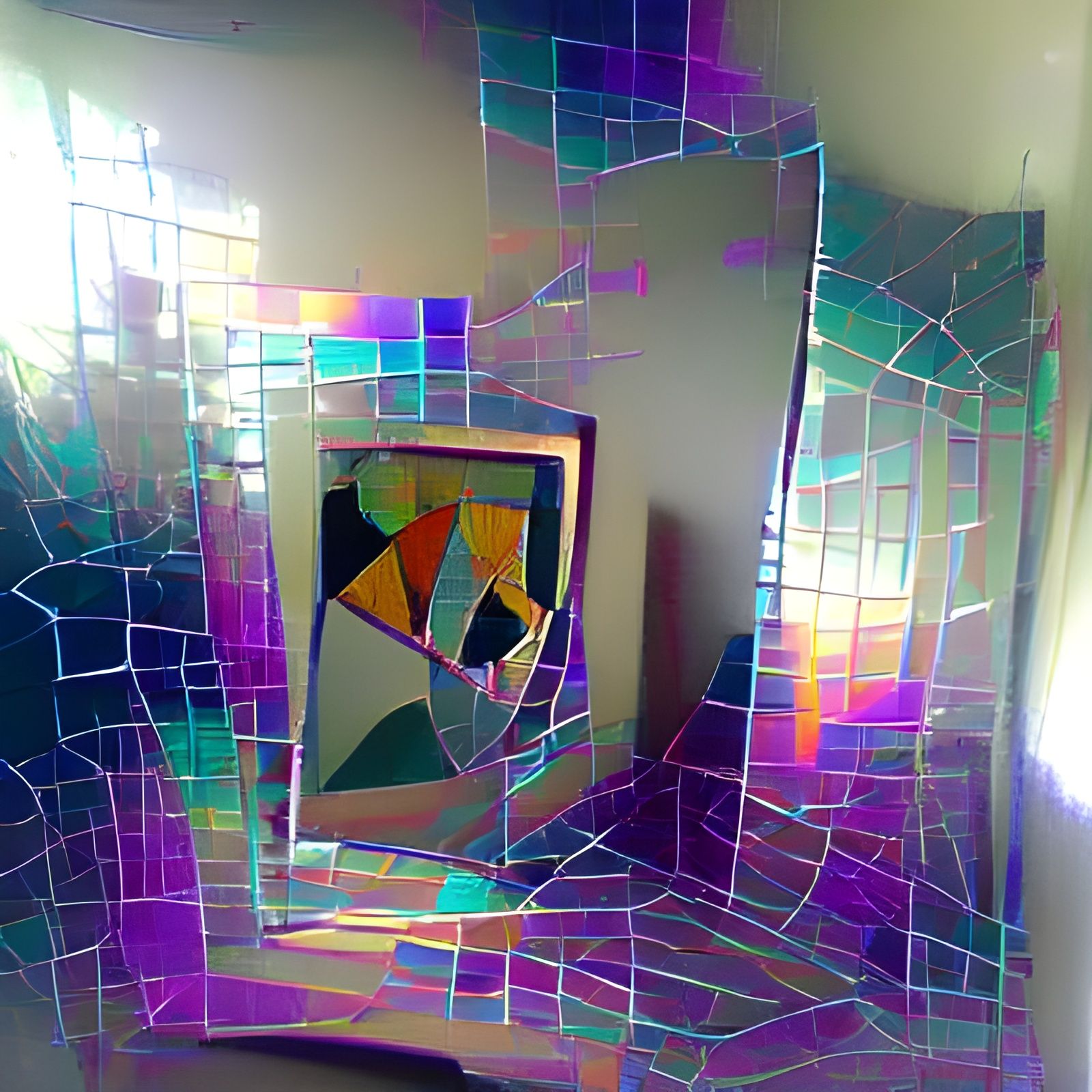 A new future iridescent holographic fauvism cubist