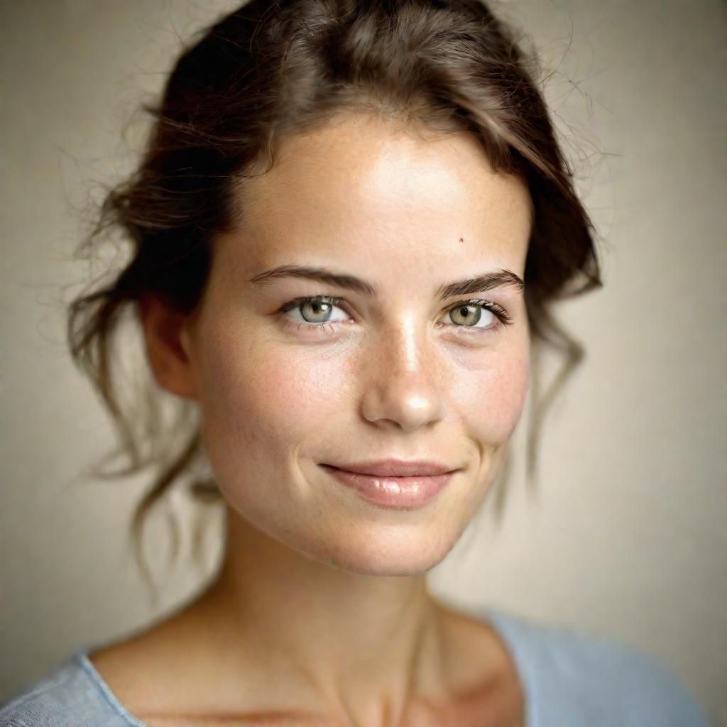 Elegant Portrait of Young Woman with Gentle Smile