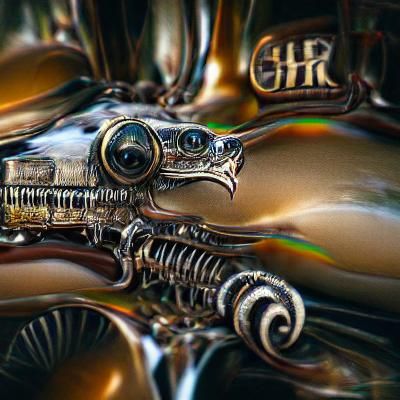 chrome steampunk H.R. Giger 8k resolution