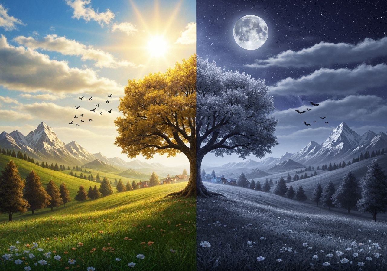 day and night  by @greenygreens