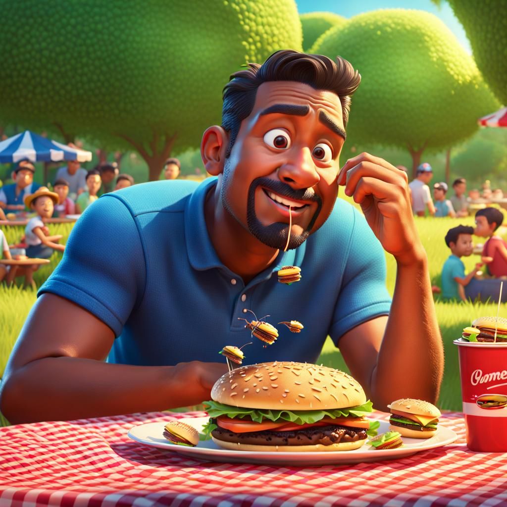 A mesmerizing hyperrealistic splash art concept, summer picn...