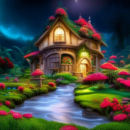 Fairy house - AI Generated Artwork - NightCafe Creator