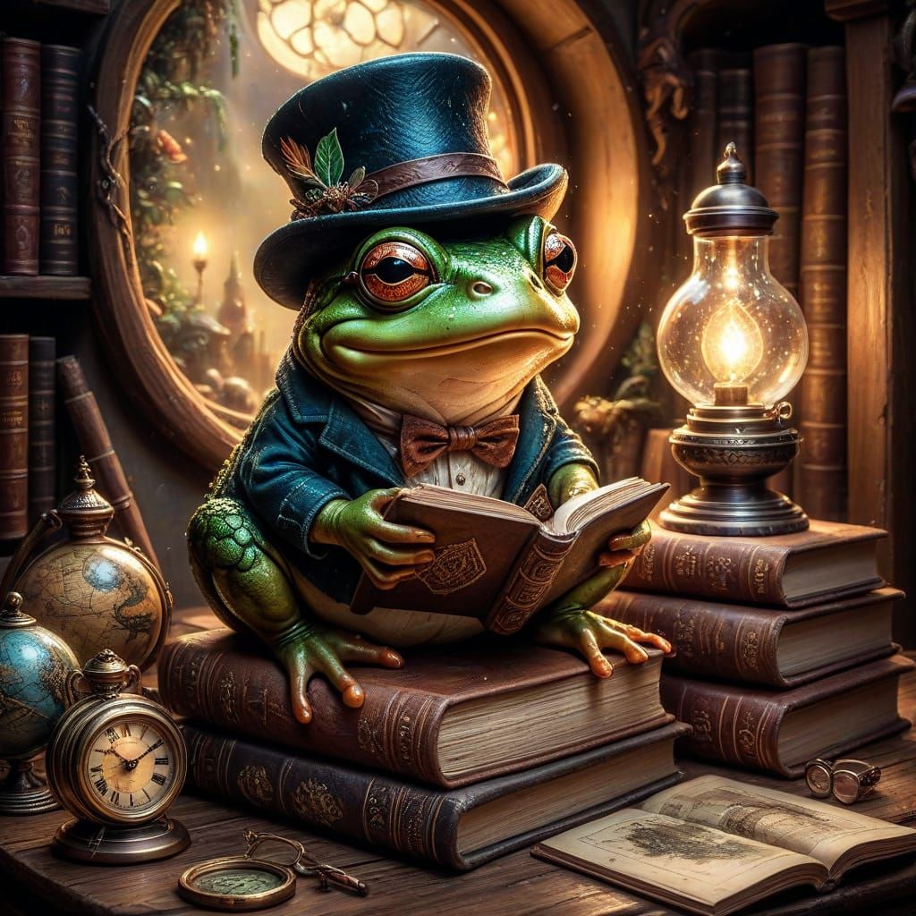 Studious Frog Scholar 🐸📚