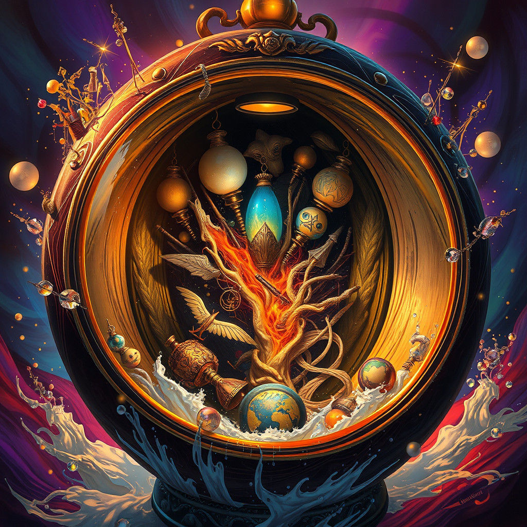 Hyperrealistic Pandora's Box with Strange Contents