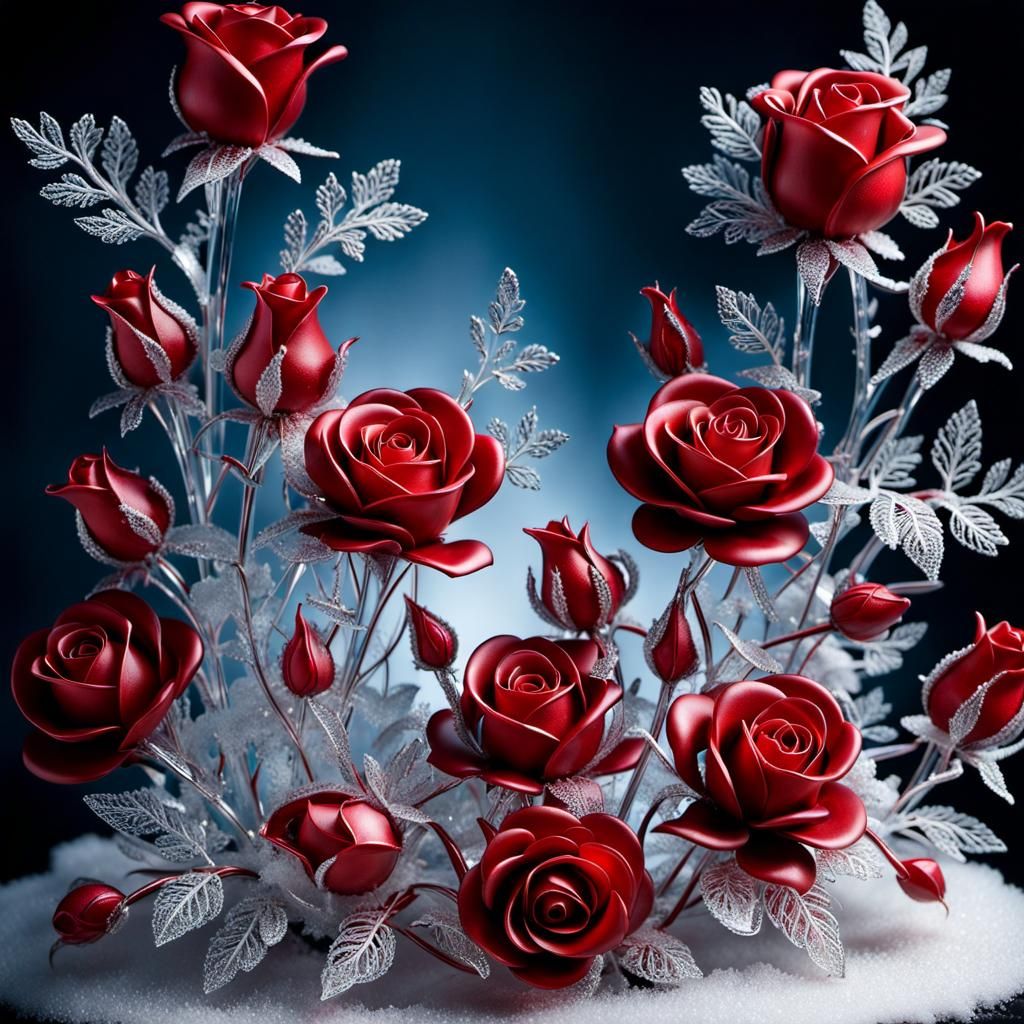 Glass roses - AI Generated Artwork - NightCafe Creator