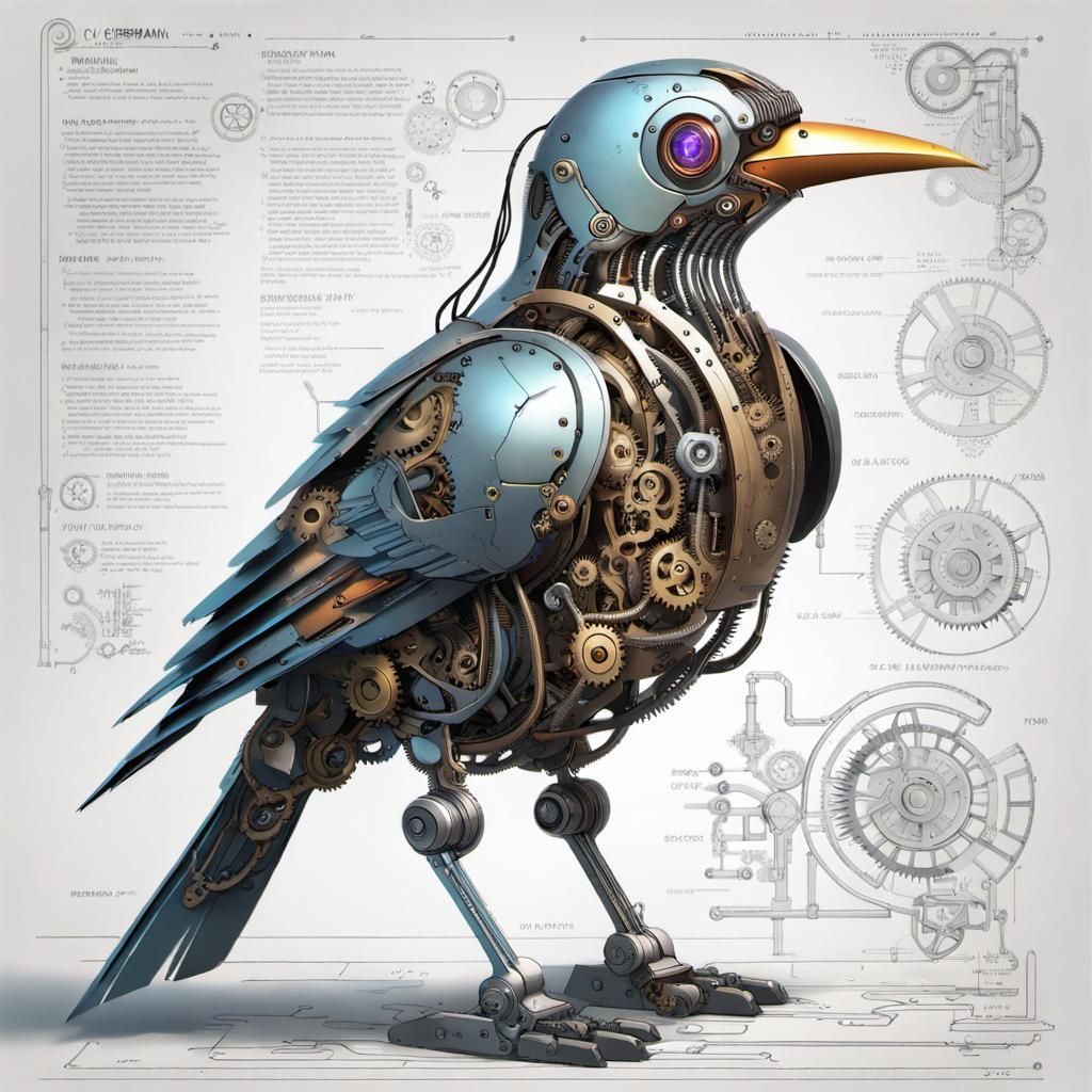 Robo-bird  by @1cheesepuff