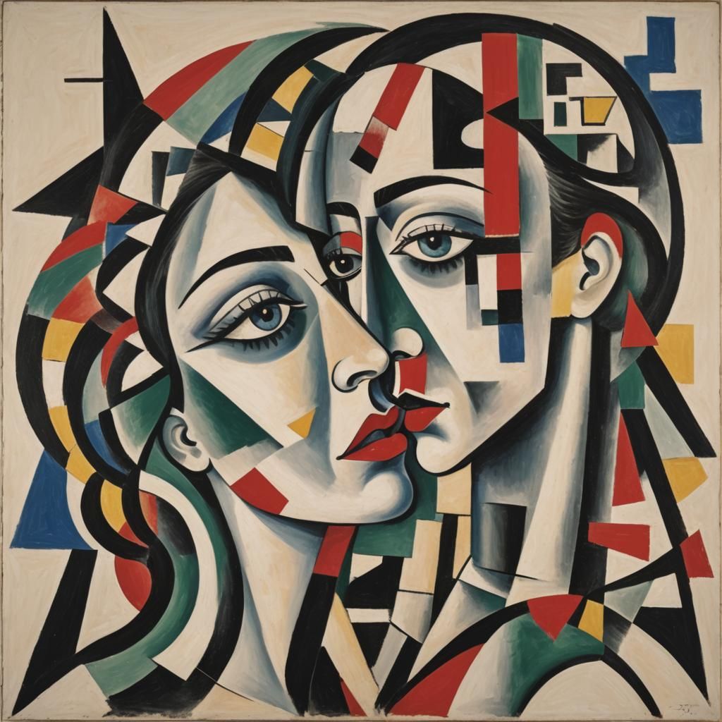 Cubist Kiss  by @Fuzzykins