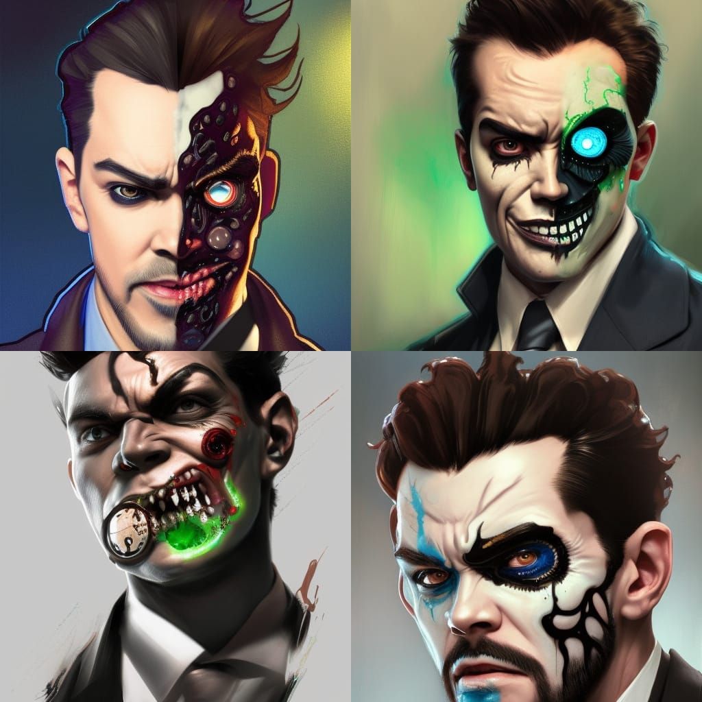 Jacksepticeye as Two-Face in a fine suit