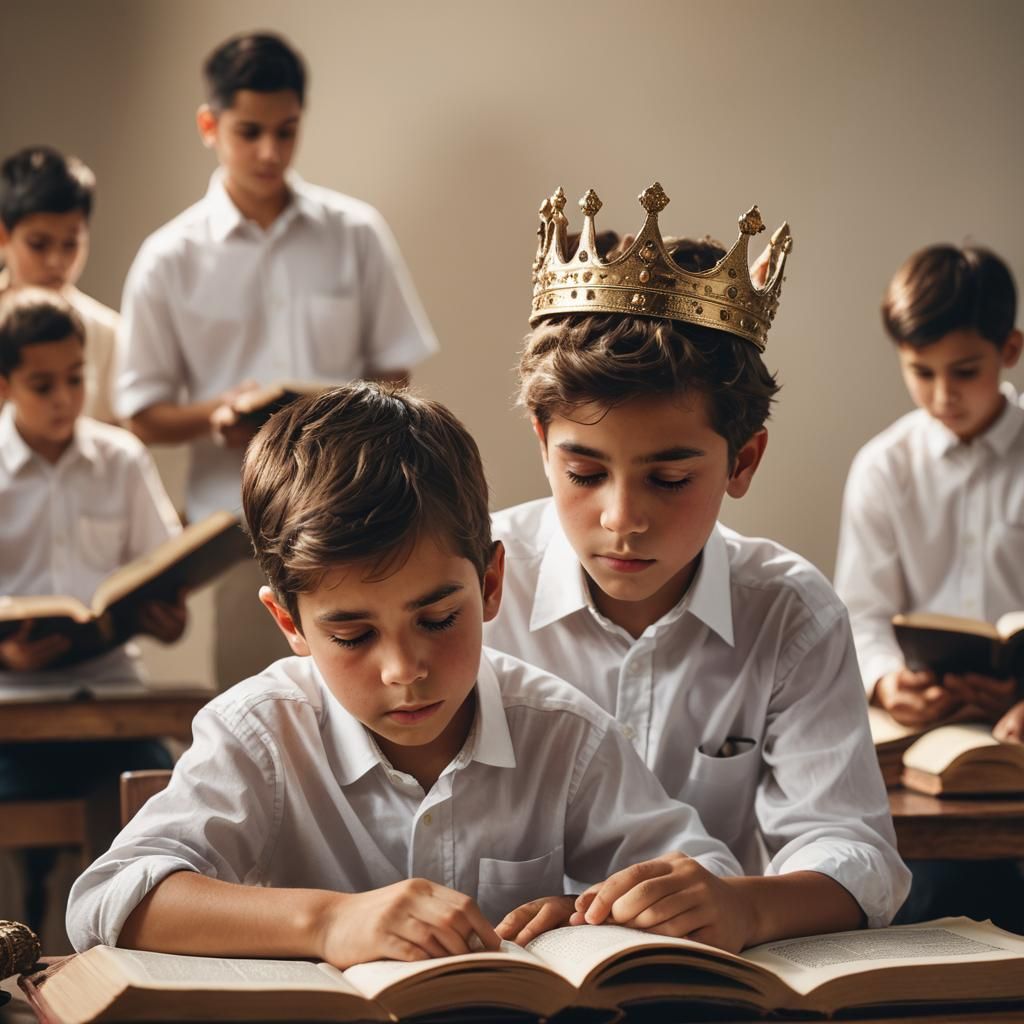 Boy Studies Torah in Conceptual Portrait Photography