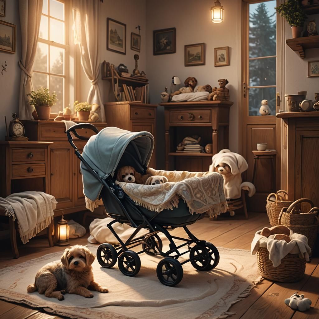 Cozy Family Scene in a Warm and Peaceful House