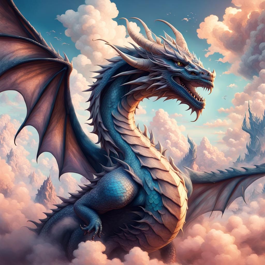 Dragon in the Clouds - AI Generated Artwork - NightCafe Creator