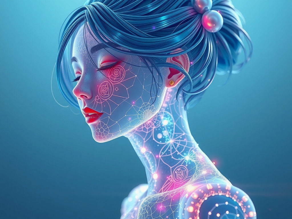 Ethereal Anime Woman of Luminous Light