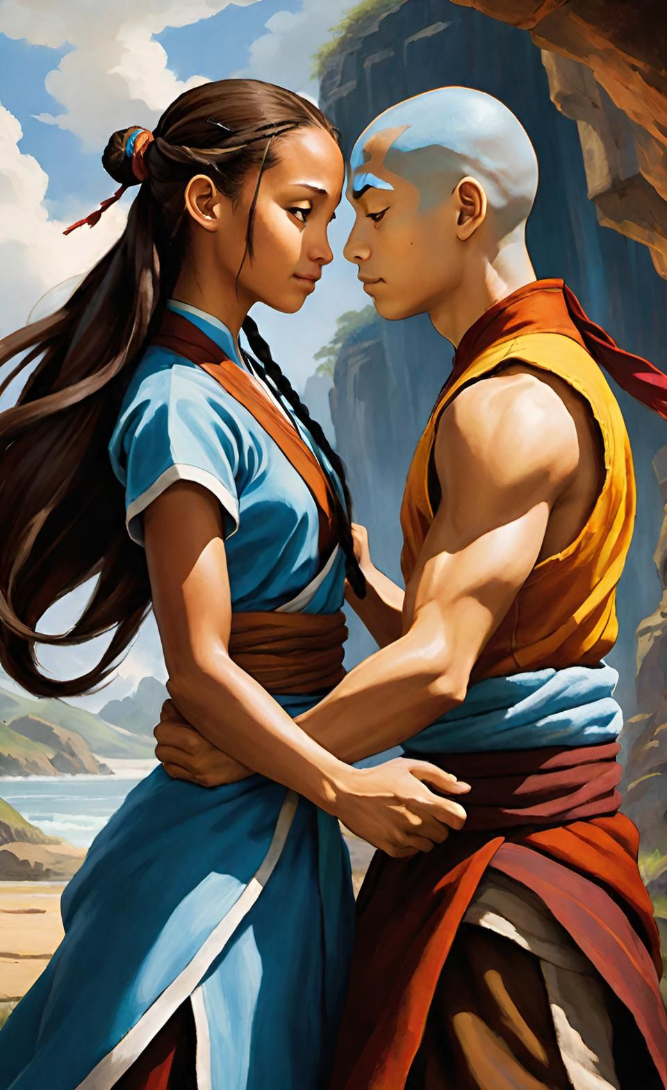 Katara and Aang from Avatar: The Last Airbender