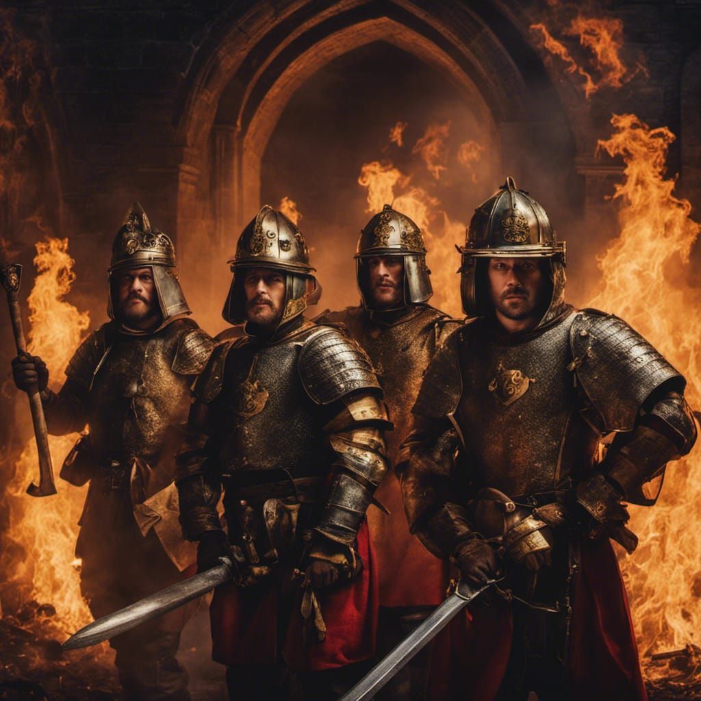 The Royal Court of King Arthur's Firefighters AI Generated Artwork