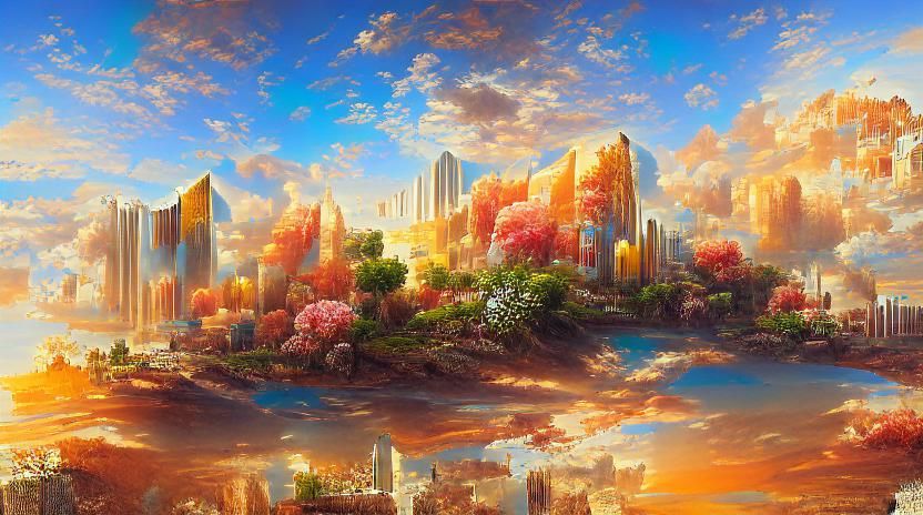 a beautiful vista cityscape of neighborhood with countless b...