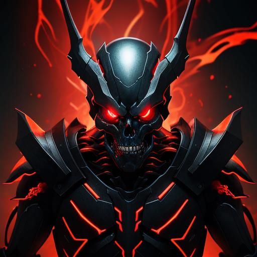 Cyber skeleton with glowing red eyes - AI Generated Artwork - NightCafe ...