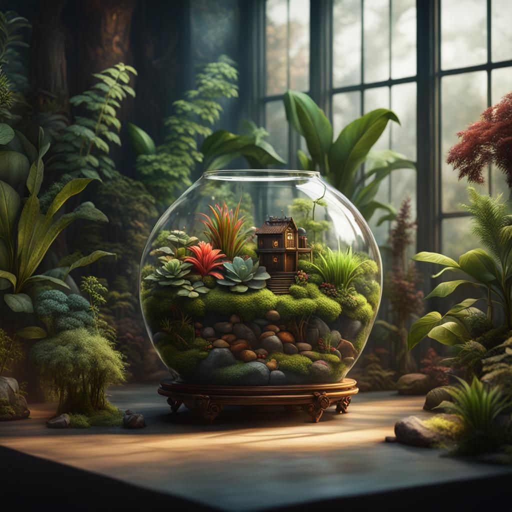 a beautiful plant Terrarium  by @diablo_owl