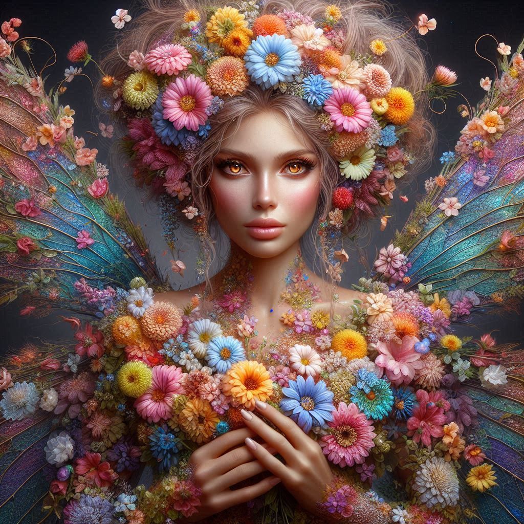Beautiful Flower Fairy portrait