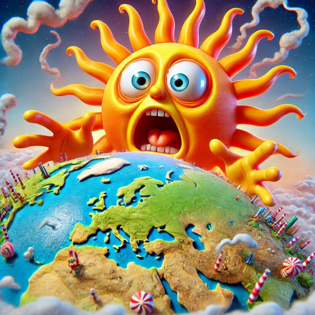 "Good morn.... hey, what on earth are you doing to my precious little planet!?"