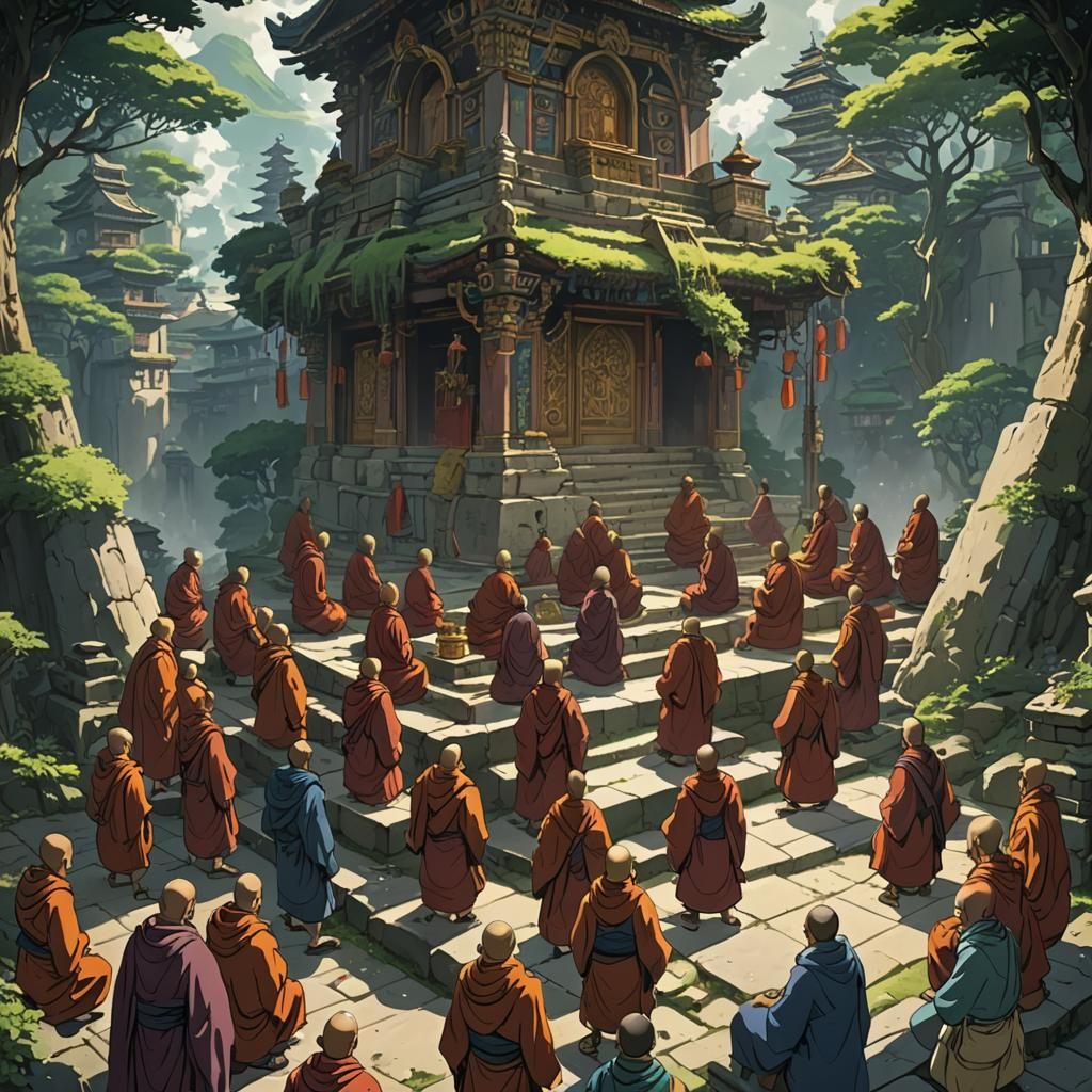 Praying Monks