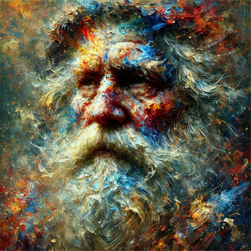 Old man painting